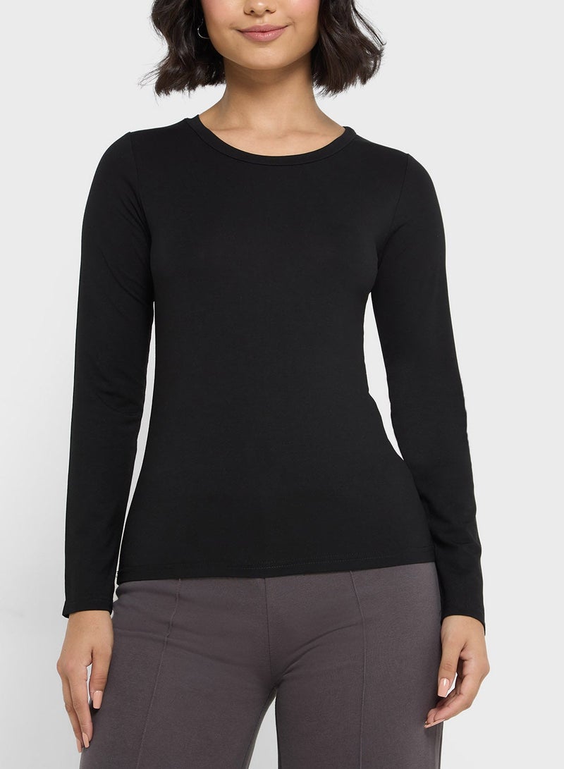 Ginger Basics Scoop Neck Long Sleeves Top - Image 1