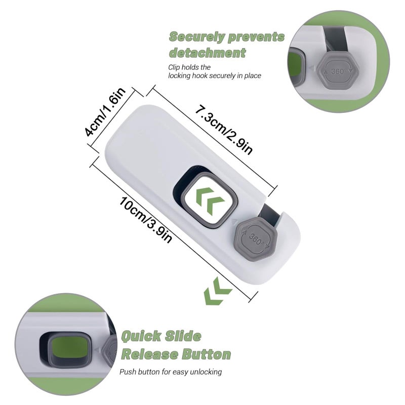 JZS Child Proof Refrigerator Lock, Fridge Locks for Kids with Sticky Adhesive Pads, Child Safety Locks for Doors, RV Refrigerator, Oven Lock Child Safety Baby Cabinet Locks (4 Pack, Green) - Image 2