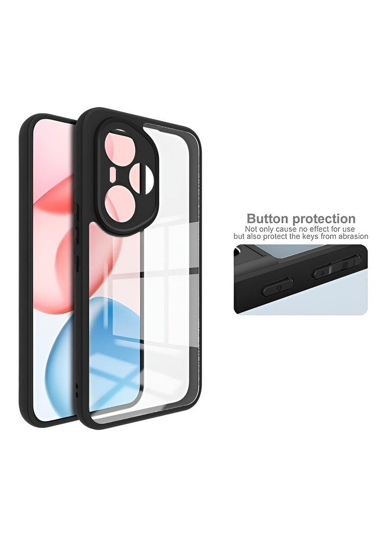 Wtech Honor 400 Pro 5G 2025 Hybrid TPU Silicone with Raised Armour Bumpers Slim Case Cover (MCAPSA) - Clear/Black - Image 5