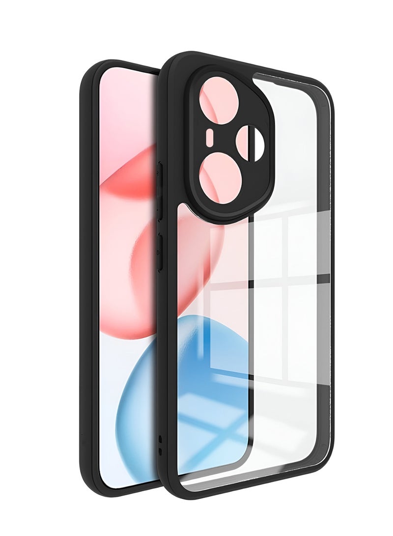 Wtech Honor 400 Pro 5G 2025 Hybrid TPU Silicone with Raised Armour Bumpers Slim Case Cover (MCAPSA) - Clear/Black - Image 1