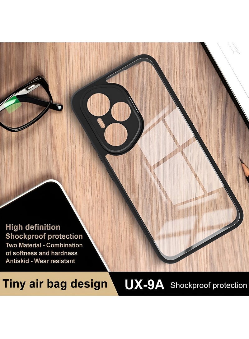 Wtech Honor 400 Pro 5G 2025 Hybrid TPU Silicone with Raised Armour Bumpers Slim Case Cover (MCAPSA) - Clear/Black - Image 4