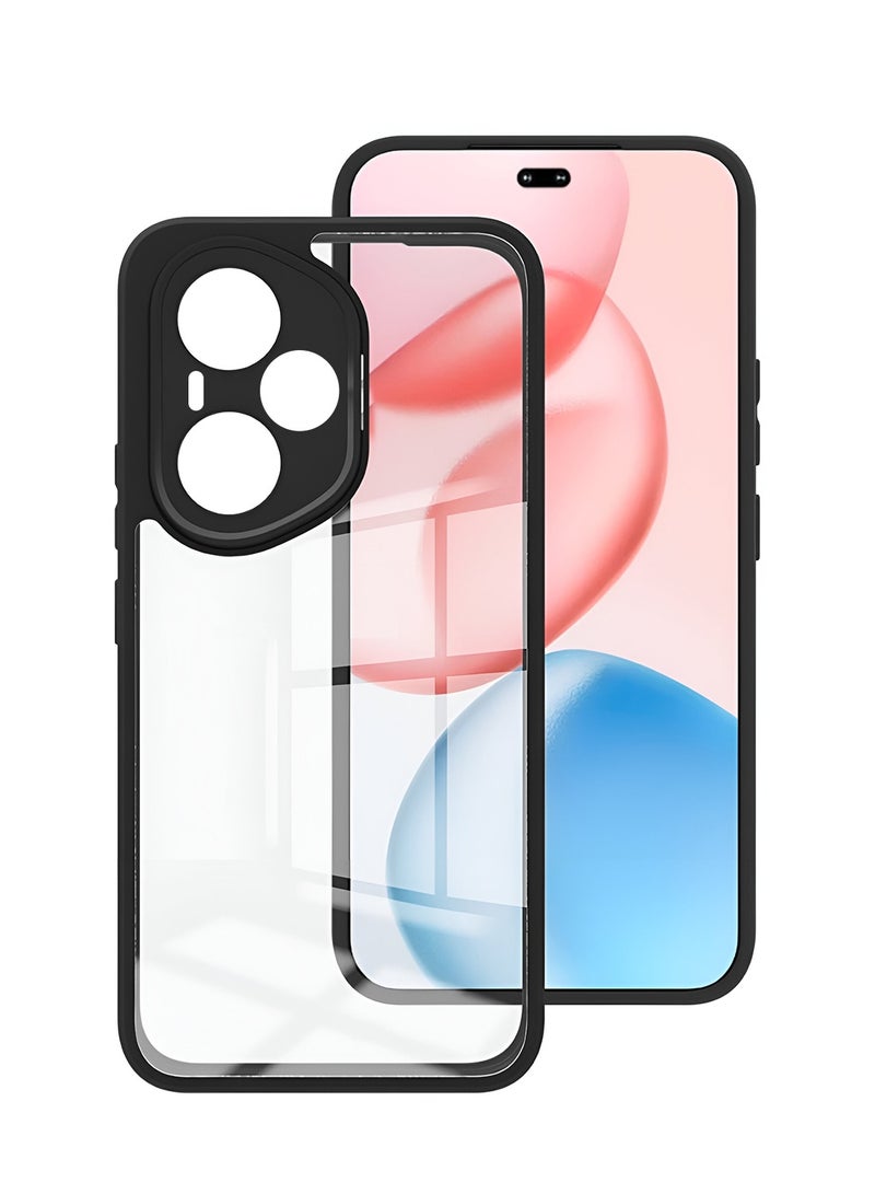 Wtech Honor 400 Pro 5G 2025 Hybrid TPU Silicone with Raised Armour Bumpers Slim Case Cover (MCAPSA) - Clear/Black - Image 2