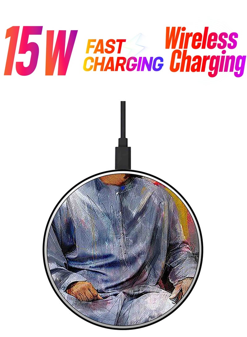 Theodor Mbz 1 Printed Fast Wireless Charger With USB Cable Multicolour - Image 1