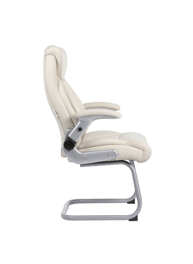 DANUBE HOME Tyrell Visitor Back Office Chair Ergonomic Office Chair Modern Desk Computer Chair Accent Office Armchair Fixed Lumbar L70xW72.5xH115cm - Beige  - Image 4