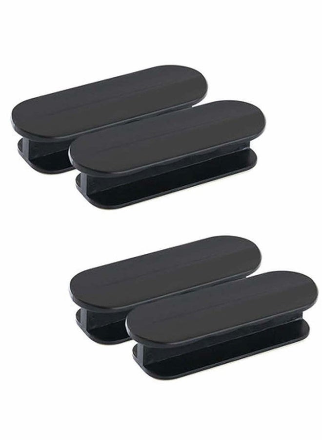 Self-adhesive Handle Punch-free Drawer Window Wardrobe Sliding Door Self-adhesive Push-pull Auxiliary Paste Labor-saving Auxiliary Handle (4 Pieces, Black)  - Image 1