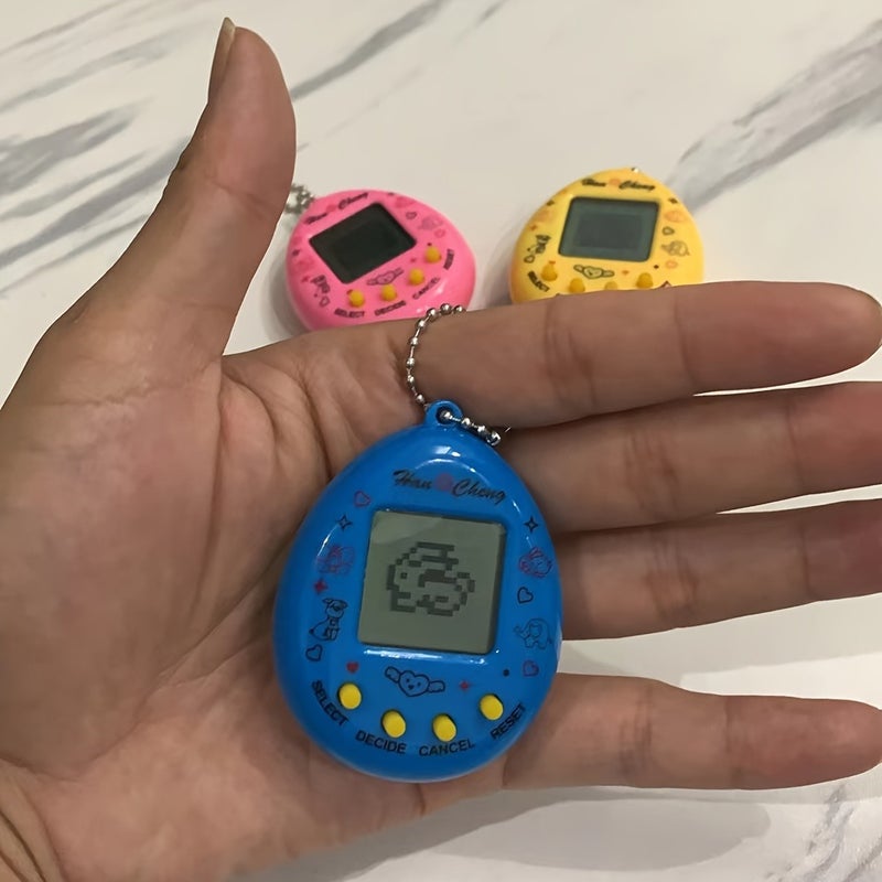 Retro Mini Handheld Game Console with Virtual Pet Keychain - Battery-Powered, Creative Gameplay, Pink/Blue/Yellow, Xcnm, Perfect for Winter - Image 3