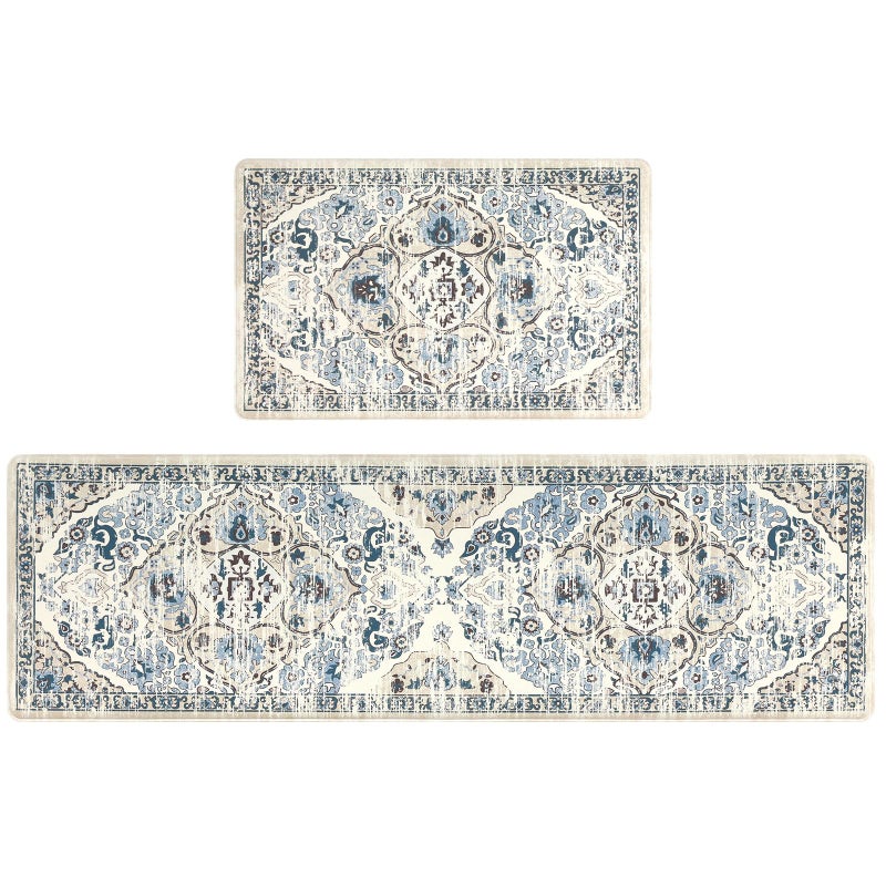 Ileading Anti Fatigue Kitchen Rugs Sets of 2 Cushioned Kitchen Mats for Floor Waterproof Kitchen Mat Set Non Slip Comfort Standing Mat for Kitchen Office Sink Laundry