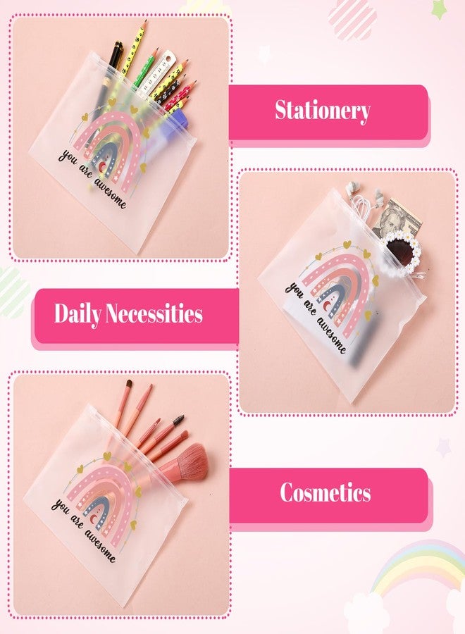 Reginary 100 Pcs Inspirational Gifts for Girls Women Travel Cheer Makeup Bag Bulk Loved Quotes Cosmetic Bags with Zipper Thank You Encouragement Birthday Gift Bag for Nurse Teacher Friend (Charming) - Image 4