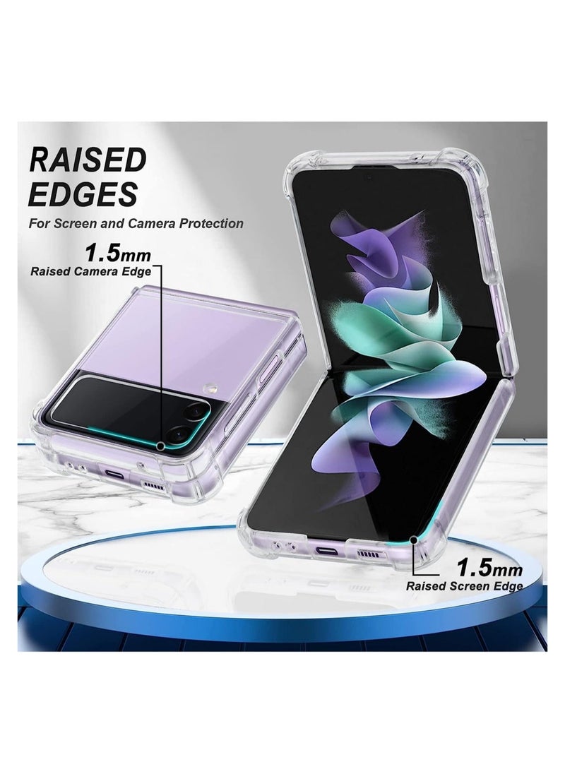 Raxoom Samsung Galaxy Z Flip 4 Case, Clear Transparent Four Corners Reinforced Slim Hard PC and Soft TPU Bumper Shockproof Protective Case for Galaxy Z Flip 4 2022 - Image 3