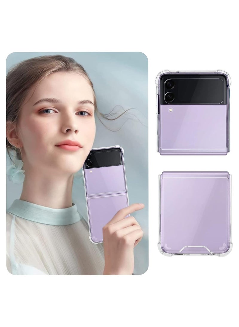 Raxoom Samsung Galaxy Z Flip 4 Case, Clear Transparent Four Corners Reinforced Slim Hard PC and Soft TPU Bumper Shockproof Protective Case for Galaxy Z Flip 4 2022 - Image 5