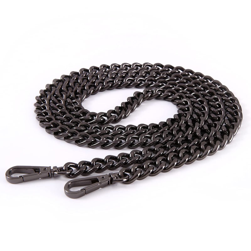 Xiazw 47 Light Metal Crossbody Purse Chain Straps Replacement for Bag Handbag Black