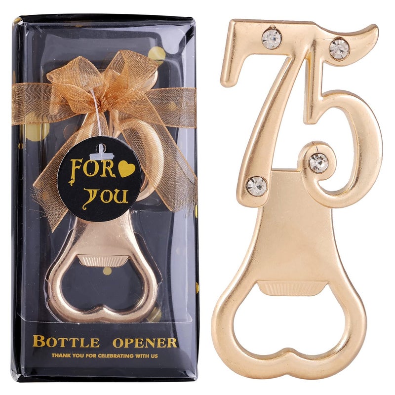 WENFOME 36 Pack 75th Birthday Bottle Opener for Party Favors Wedding Anniversaries Souvenirs  Gifts  Table Decorations with Individual Gift Box 