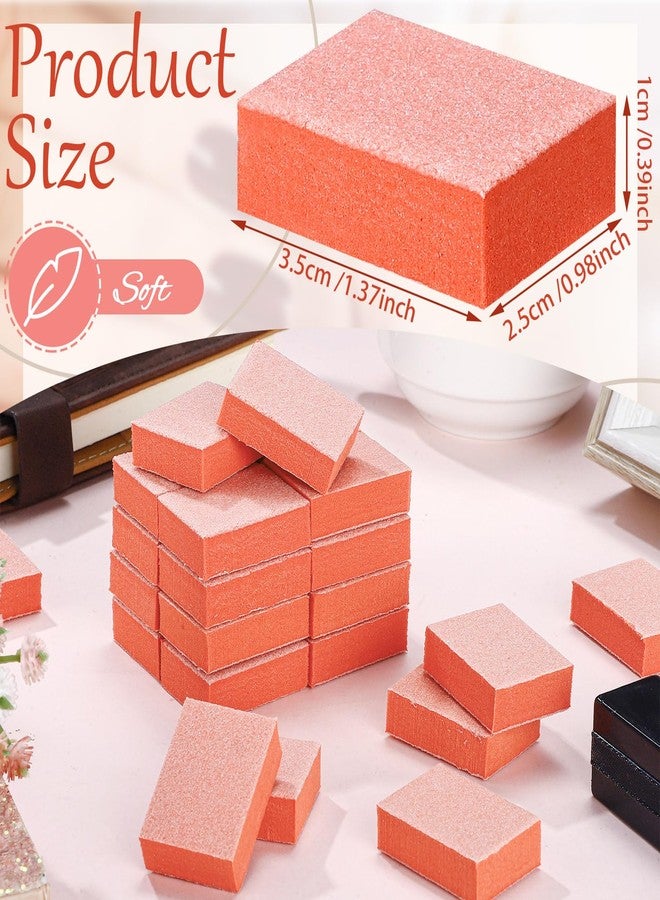 Chumia 400 Pcs Mini Buffer Block Nail File for Acrylic and Natural Nails Block 80/100 Grit 2 Sided Orange Buffer Bulk File Professional Salon Quality Nail Prior to Application of Polish Buffing - Image 2