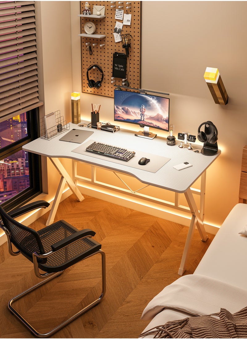 Shofenkei Ergonomic Study Desk Office Desk Spacious 120x75cm Home Office Gaming Desk Study Desk for Modern Homes with Carbon Fibre Surface- Ideal for Students and Gamers