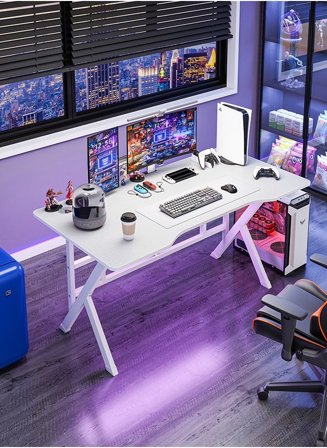 Shofenkei Ergonomic Study Desk Office Desk Spacious 120x75cm Home Office Gaming Desk Study Desk for Modern Homes with Carbon Fibre Surface- Ideal for Students and Gamers