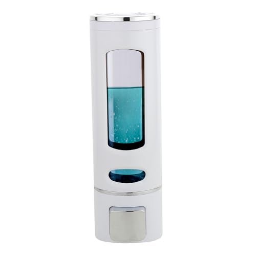 BATH GURU ABS Plastic Soap Dispenser for Bathroom Wall Mounted Shampoo Conditioner Hand Wash Gel Dispenser Liquid Soap Sanitizer Dispenser for Basin Kitchen Sink 400 Ml Pack of 1 White - Image 1