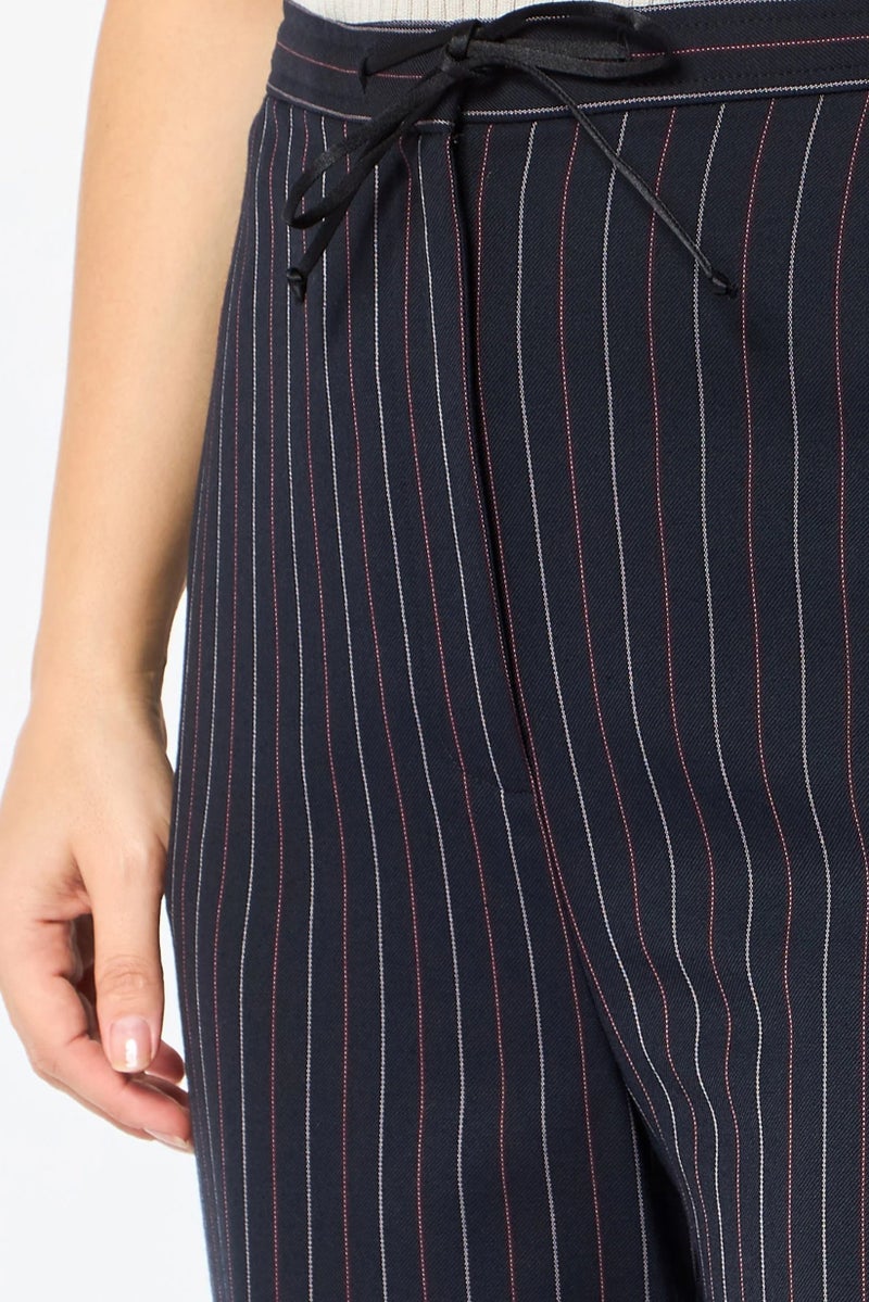 PINKO Women Regular Fit Stripe Cargo Pants, Deep Navy - Image 2