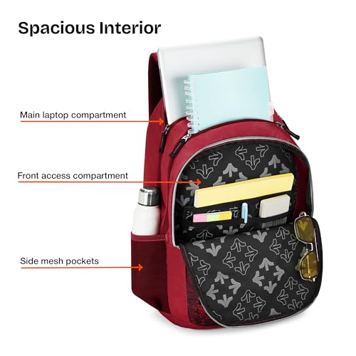 Nasher Miles Cricket Backpack for Men & Women | 3 compartment/Casual/College Bag | Red, 45L - Image 4