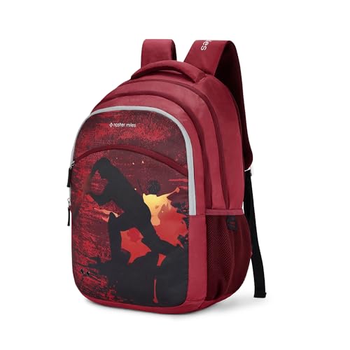 Nasher Miles Cricket Backpack for Men & Women | 3 compartment/Casual/College Bag | Red, 45L - Image 1