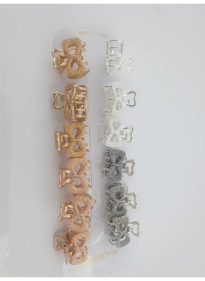 DHAVESAI Dhavesai m.c.a Metal Multi Design Hair Claw Clips,Catch Banana Clips,Clamp Hair Accessories for Girls Women small size pack of 2 (Multi color and Design as Per availability)  - Image 1