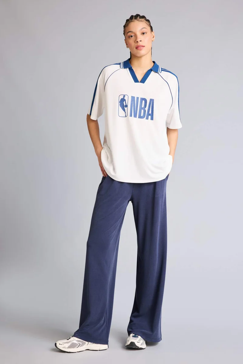 DeFacto Oversize NBA Wordmark Polo T-Shirt