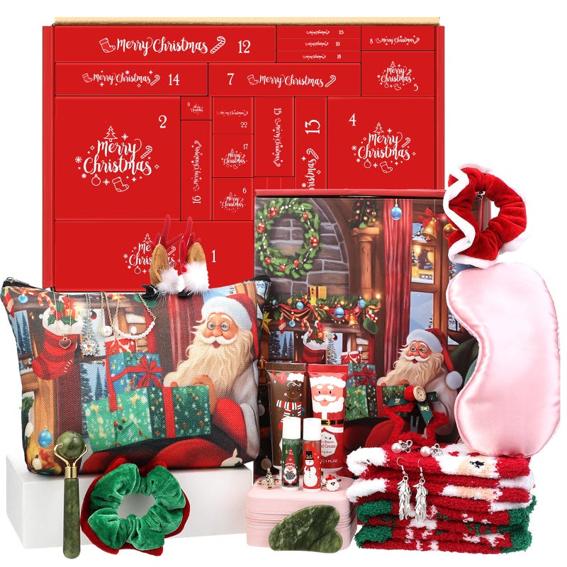 Lemosae Beauty Advent Calendar 2025 for Women Adult 24 Days of Xmas Countdown Gifts Beauty Jewelry Skincare Sets Holiday Christmas Surprise Gift Baskets for Adult Girls Women Mom Wife Sister Colleague - Image 2