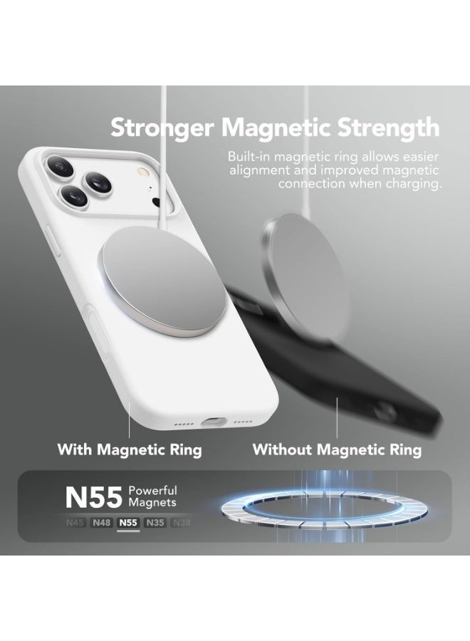 iPhone 17 Pro Silicone Case, Compatible with MagSafe Accessories, Super Strong Drop Protection, Anti-Fingerprint & Anti-Yellowing, Slim and Elegant (White) - Image 5