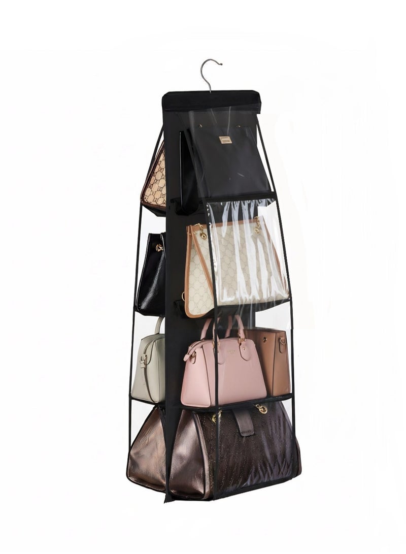 8-Pocket Handbag Organizer Clear 35x120cm Handbag storage, clothing storage, labeled storage - Image 1