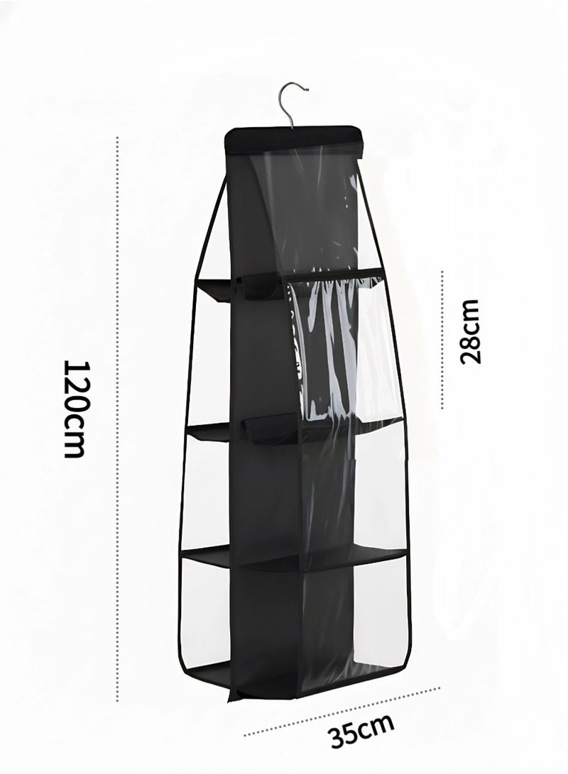 8-Pocket Handbag Organizer Clear 35x120cm Handbag storage, clothing storage, labeled storage - Image 4