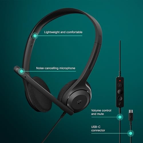 EPOS C1 High-Fidelity USB-C Wired On Ear Headset - Crystal-Clear Audio Quality, Exceptional Noise Reduction Mic, Ergonomic Design for Extended Wear, Chromebook Certified for Seamless Integration - Image 2