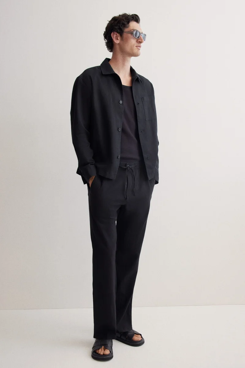 H&M Regular Fit Linen-blend trousers