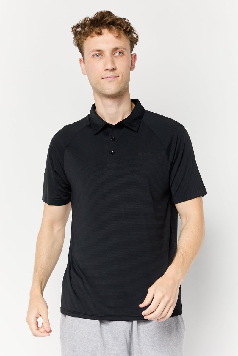 RBX Men Sportswear Fit Short Sleeve Outdoor Polo Shirt, Black  - Image 1