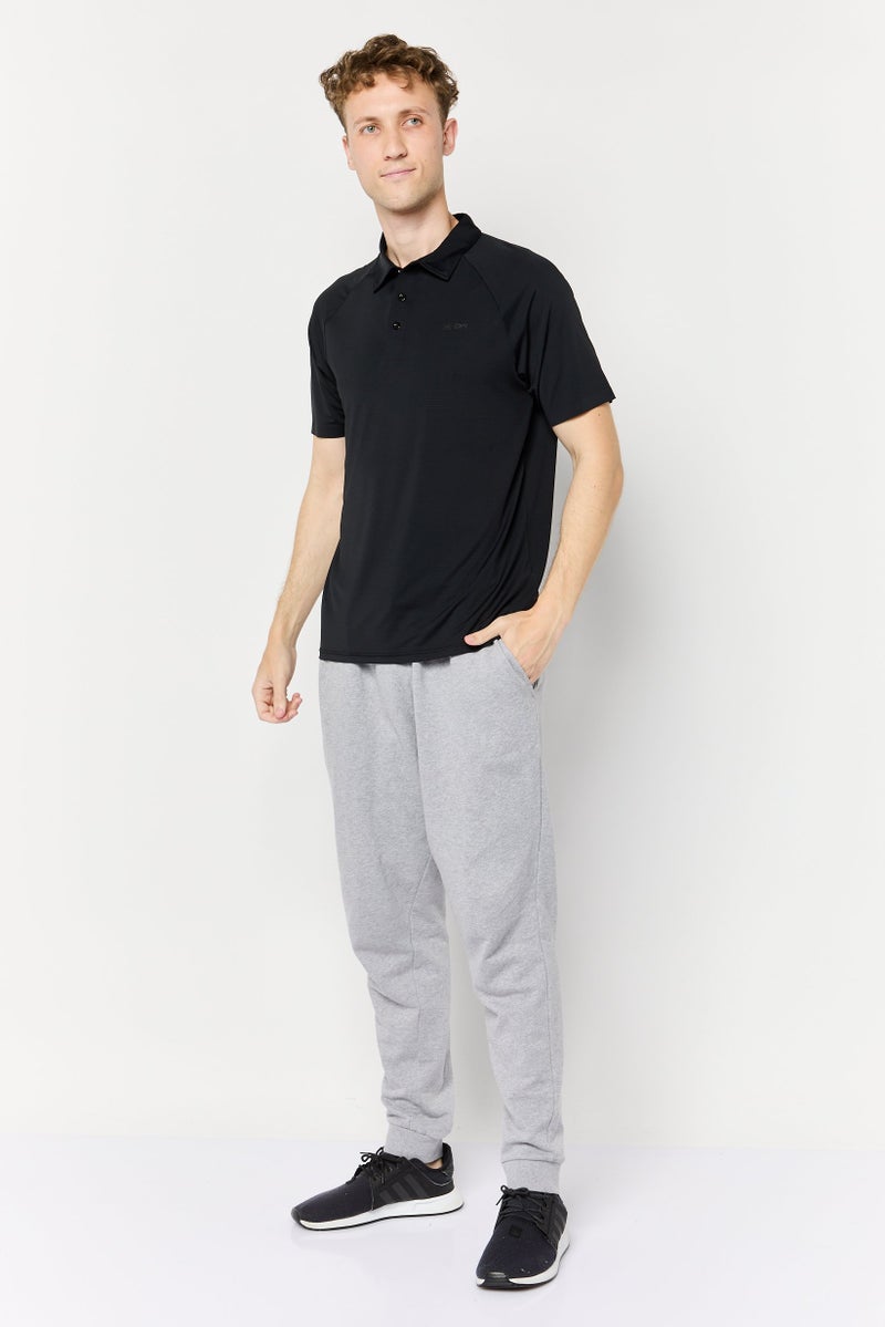 RBX Men Sportswear Fit Short Sleeve Outdoor Polo Shirt, Black  - Image 2