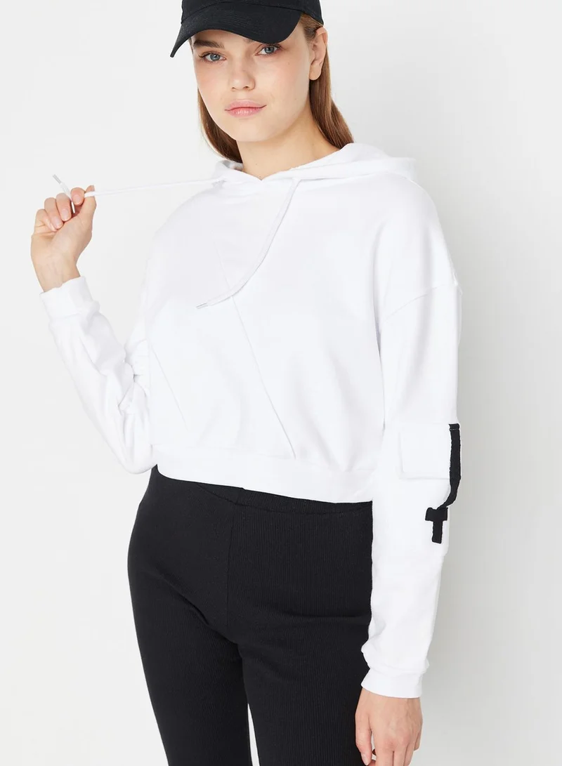 trendyol Knitted Crop Hoodie