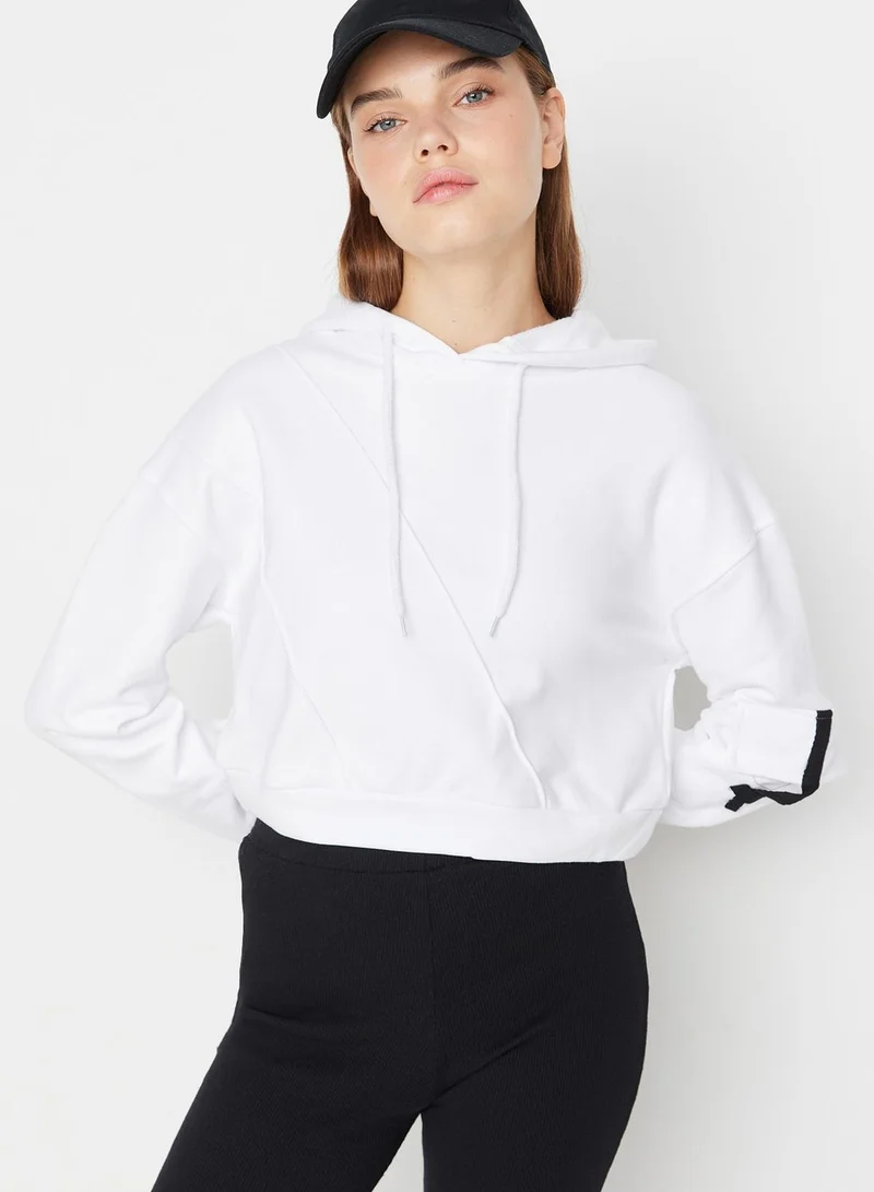 trendyol Knitted Crop Hoodie