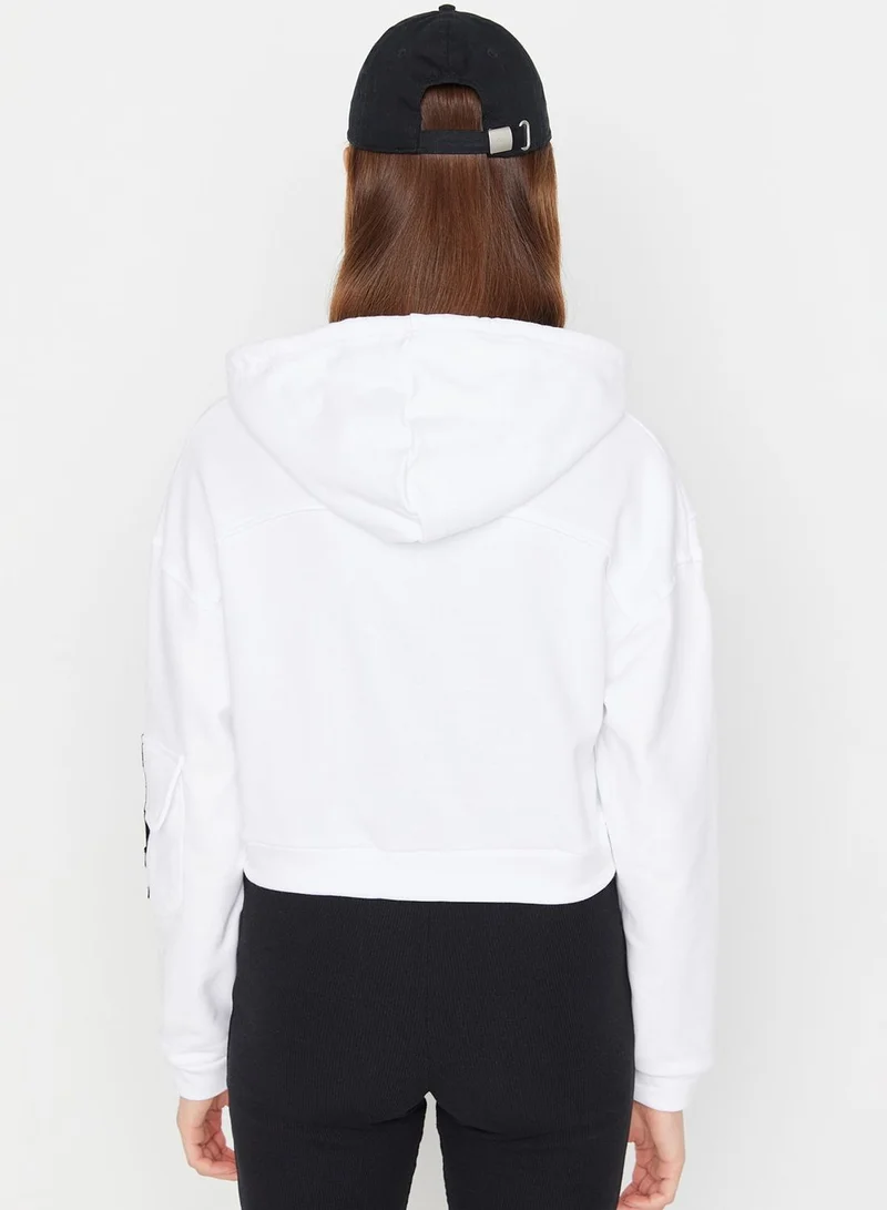 trendyol Knitted Crop Hoodie