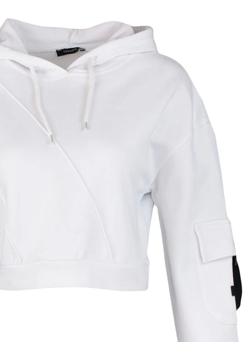 trendyol Knitted Crop Hoodie
