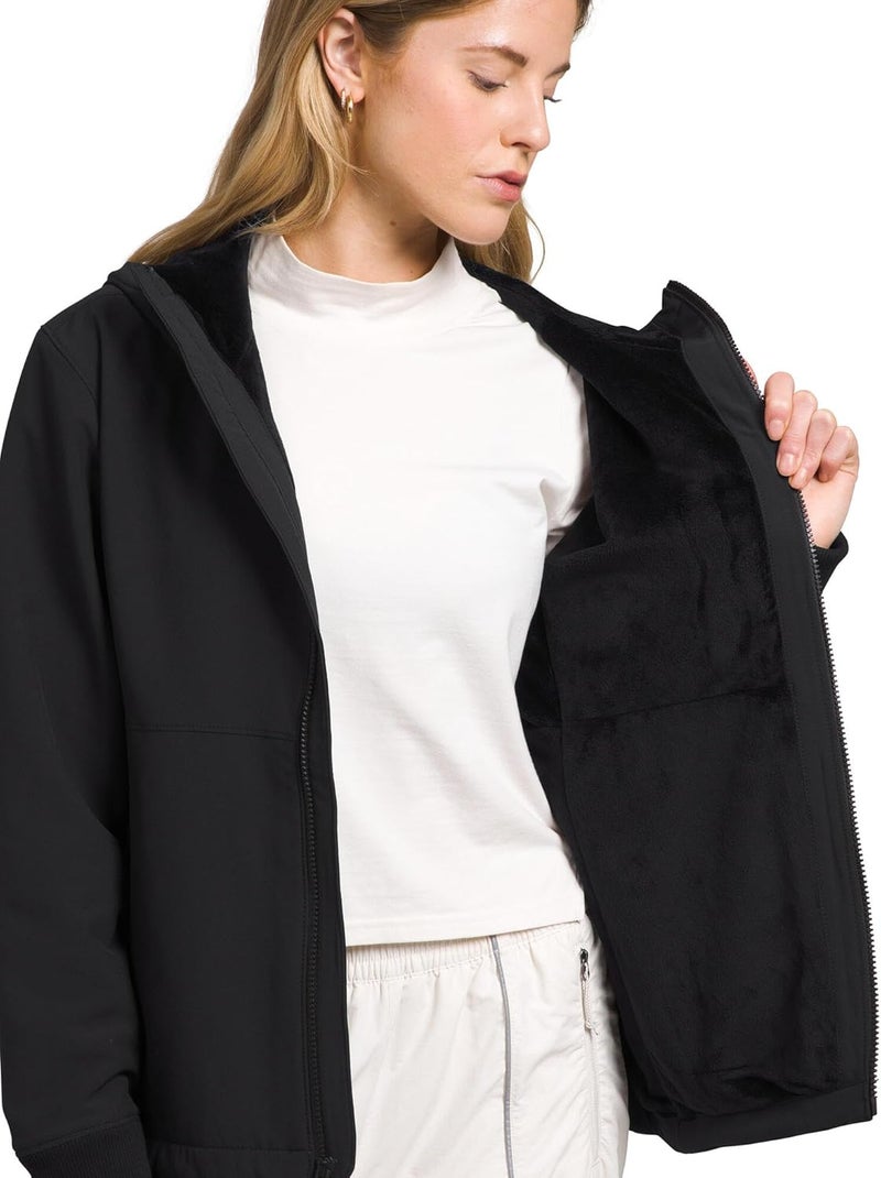 The North Face Women's Shelbe Raschel Fleece Hooded Jacket - Wind & Water Resistant, Fleece Lining, TNF Black-NPF, Large - Image 5