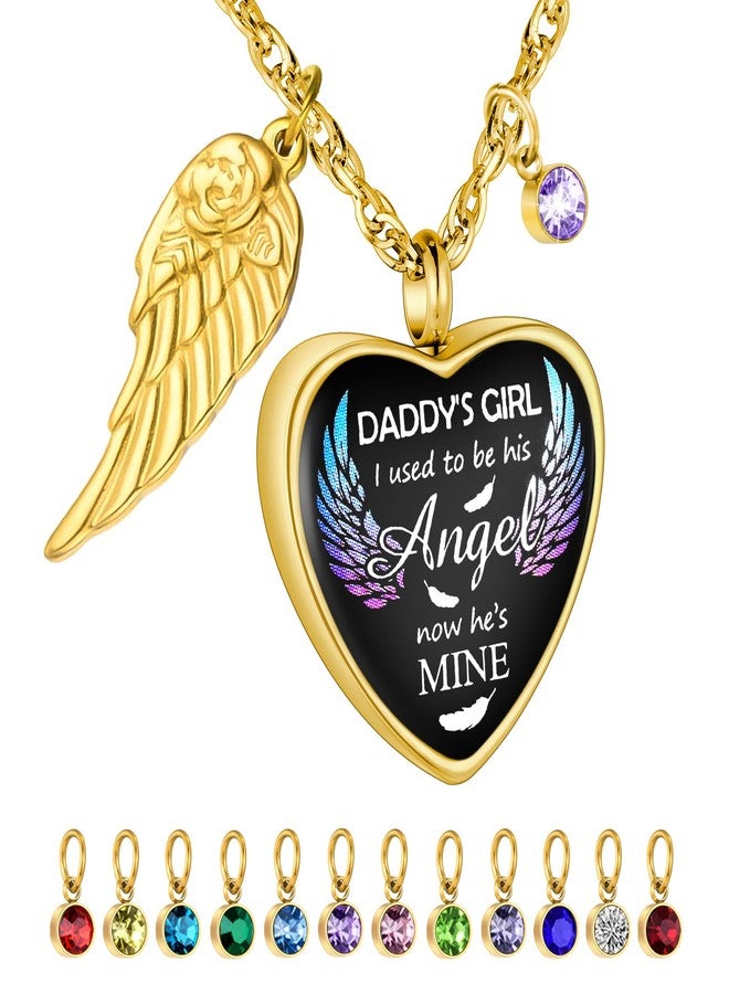 Dletay Heart Urn Necklace for Ashes Birthstones Cremation Jewelry for Ashes Stainless Steel Ash Necklace Memorial Ash Holder - Image 1
