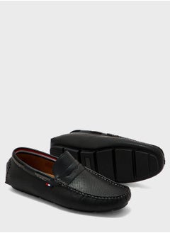 Robert Wood Webbing Highlight Perforation Texture Formal Loafers  - Image 3