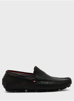 Robert Wood Webbing Highlight Perforation Texture Formal Loafers  - Image 1