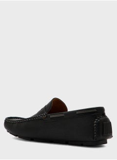 Robert Wood Webbing Highlight Perforation Texture Formal Loafers  - Image 2