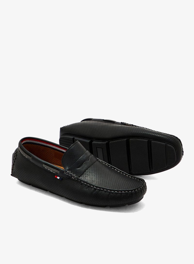 Robert Wood Casual Perforated Driving Penny Loafers - Image 3