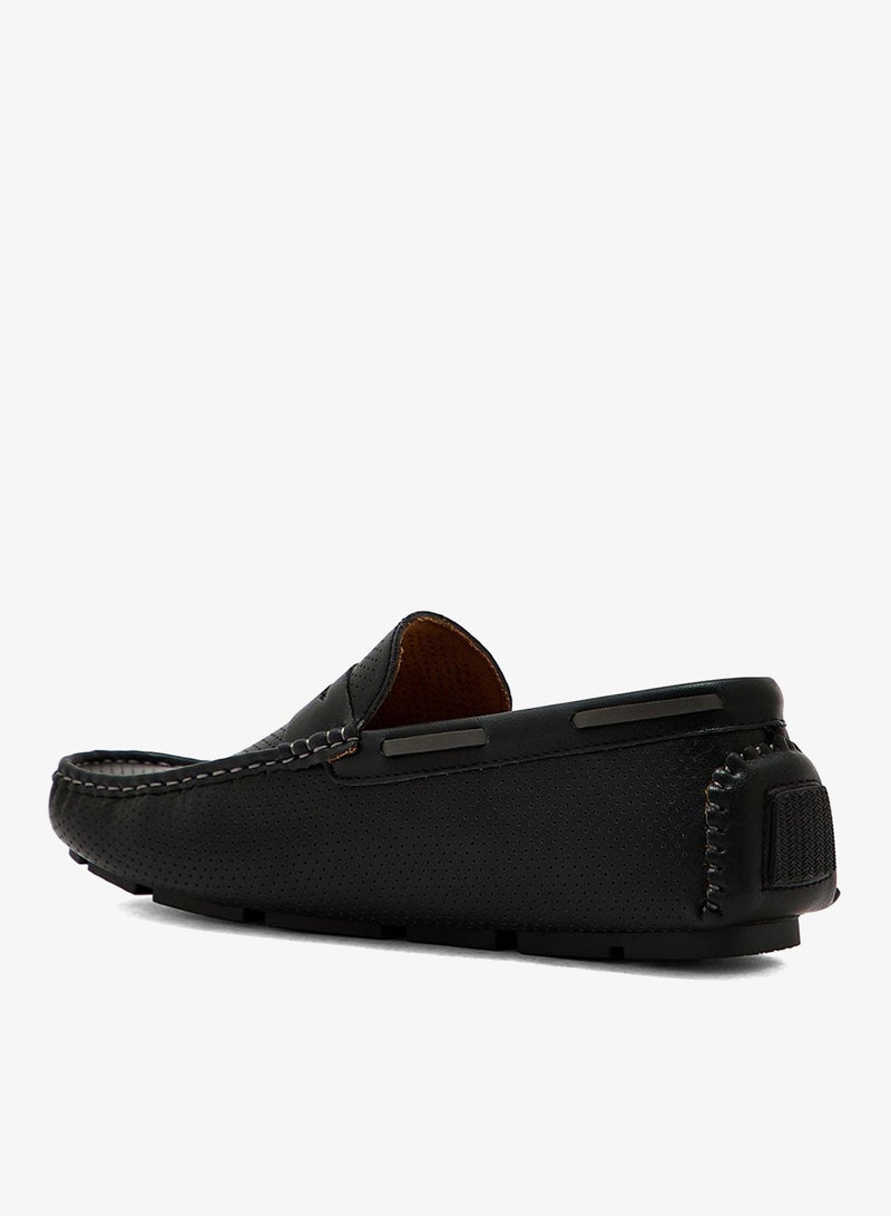 Robert Wood Casual Perforated Driving Penny Loafers - Image 2