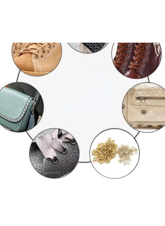 Eyelets Pliers, For punching and pressing  Eyelets (1X2) with 100 Eyelets golden colour , size 4 mm, punches up to 25 sheets of 80 g, 28 sheets of 70 g, - Image 3