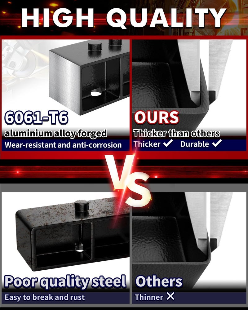 FLYCLE 3" Rear Leveling Lift Blocks for F150 - Compatible with 2004-2022 F150 2WD & 4WD - Image 5
