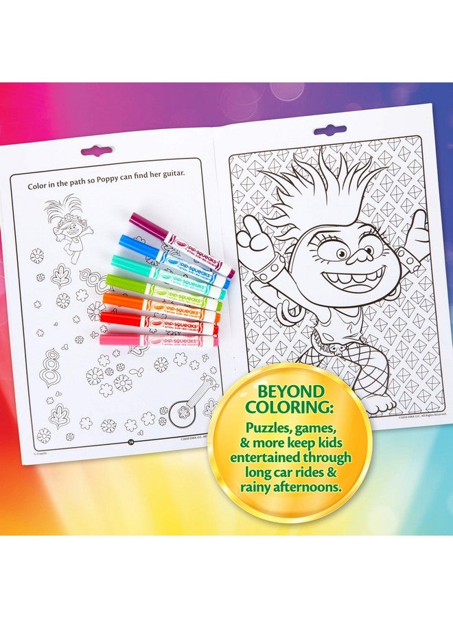Crayola Trolls World Tour Color & Activity Pad, 32 Coloring Pages and 7 Mini Washable Markers Markers, Trolls 2 Gift for Kids, Ages 3+ - Image 3