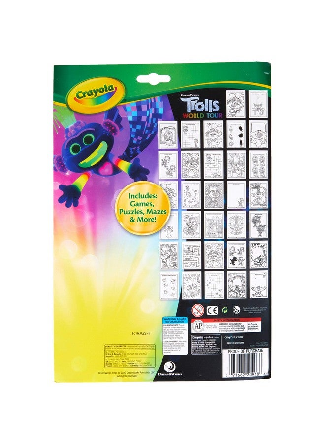 Crayola Trolls World Tour Color & Activity Pad, 32 Coloring Pages and 7 Mini Washable Markers Markers, Trolls 2 Gift for Kids, Ages 3+ - Image 4