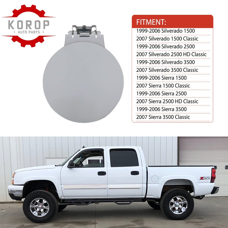 KOROP Gas Tank Door Cover, Car Fuel Tank Caps Fits for 1999-2006 Chevy Silverado GMC Sierra Replaces# 0856-029, 1054493 - Image 2