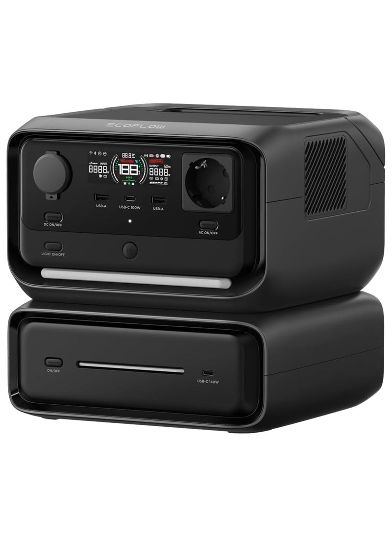 ECOFLOW EcoFlow RIVER 3 Max (RIVER 3 Plus&EB300) Portable Power Station – 572Wh LFP Battery, 1200W Output, <10 ms UPS, Wireless Connection, Solar Generator for Camping & RV  - Image 1